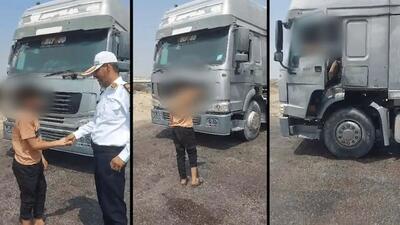  ببینید | نوجوان ۱۷ ساله پشت فرمان کامیون!