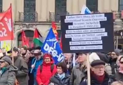  فیلم/ تجمع اعتراضی علیه کنفرانس امنیتی در مونیخ