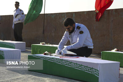  عکس/ورود پیکر پاک ۸۵ شهید دوران دفاع مقدس از طریق مرز آبی اروند به کشور