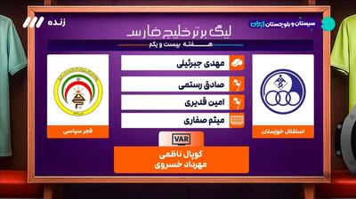  کارشناسی داوری بازی استقلال خوزستان و فجر سپاسی