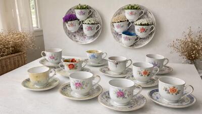  فنجان های شکسته یا تکی را دور نیندازید / دکوراسیون عید امسال با فنجان های قدیمی